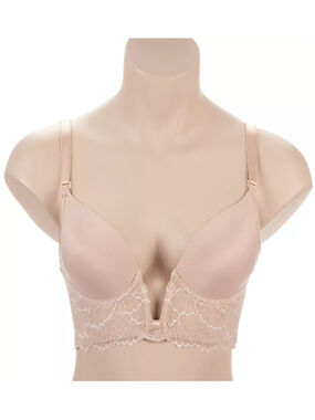 NWT Women's Va Bien-884 Plunge Basque Underwire Bra 36D Beige